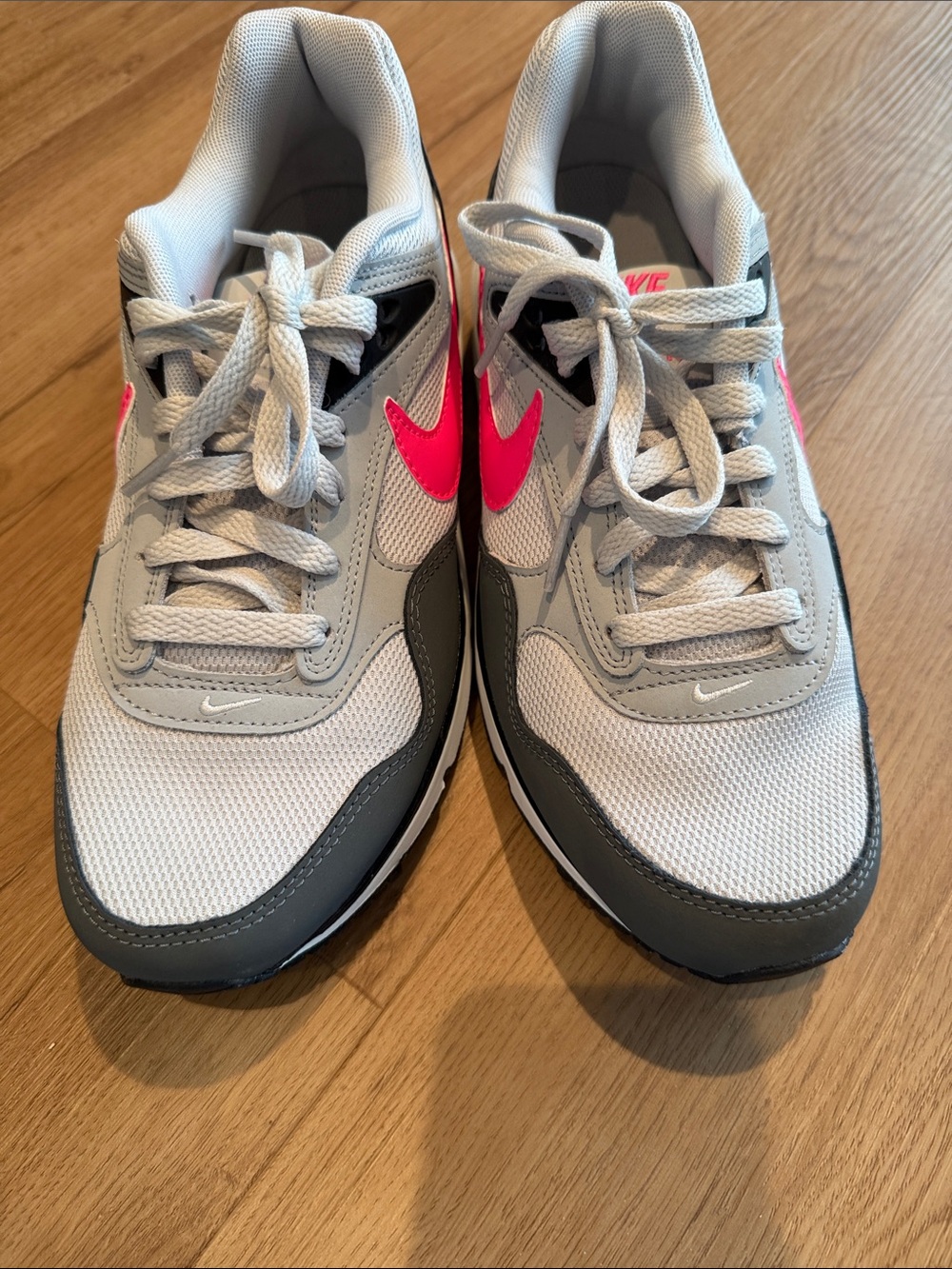 Nike Air Grey and Hot Pink Mesh Running Sneakers
